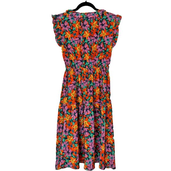 Tucker 100% Silk Marissa's Mural Navy Crepe de Chine Dani Dress - Size S - NWT - Picture 3 of 6